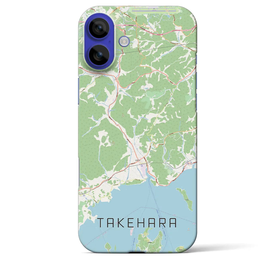 【竹原（広島県）】地図柄iPhoneケース（バックカバータイプ）ナチュラル・iPhone 16 Pro Max 用