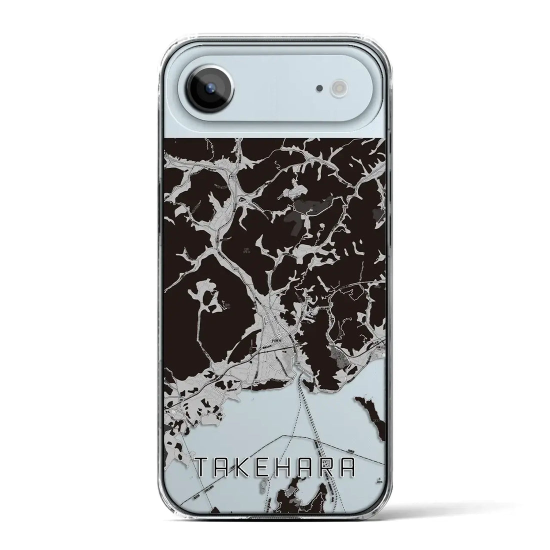【竹原(広島県)】地図柄iPhoneケース(クリアタイプ)モノトーン・iPhone 17 Pro Max 用