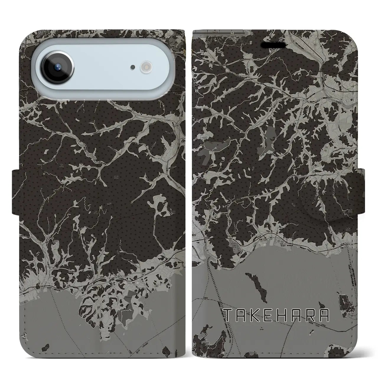 【竹原（広島県）】地図柄iPhoneケース（手帳タイプ）