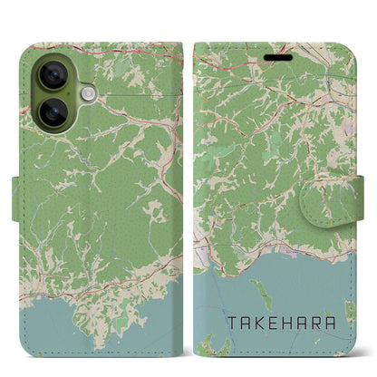 【竹原（広島県）】地図柄iPhoneケース（手帳タイプ）