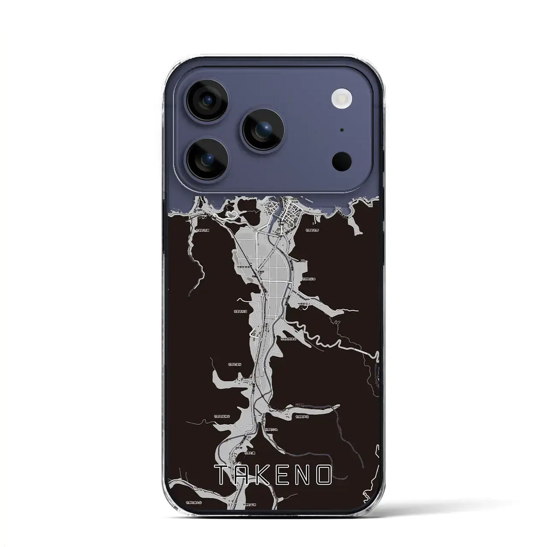 【竹野(兵庫県)】地図柄iPhoneケース(クリアタイプ)モノトーン・iPhone 17 Pro Max 用
