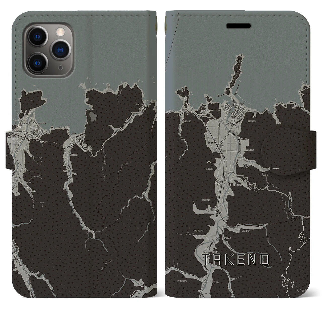 【竹野（兵庫県）】地図柄iPhoneケース（手帳タイプ）