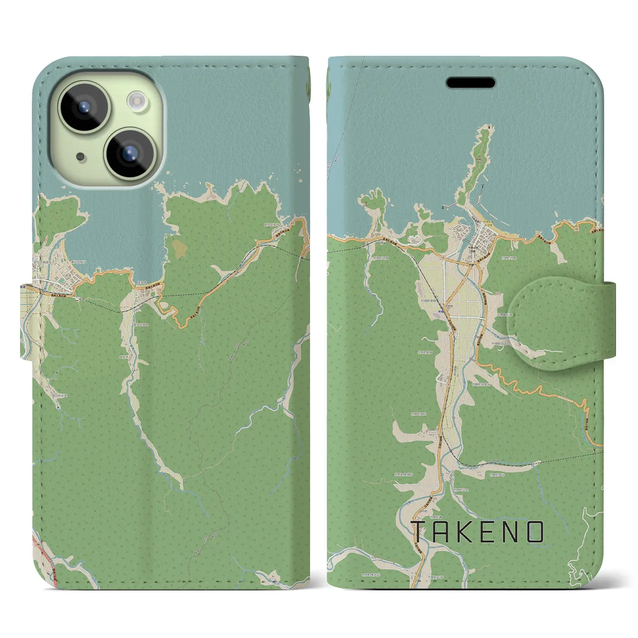 【竹野（兵庫県）】地図柄iPhoneケース（手帳タイプ）