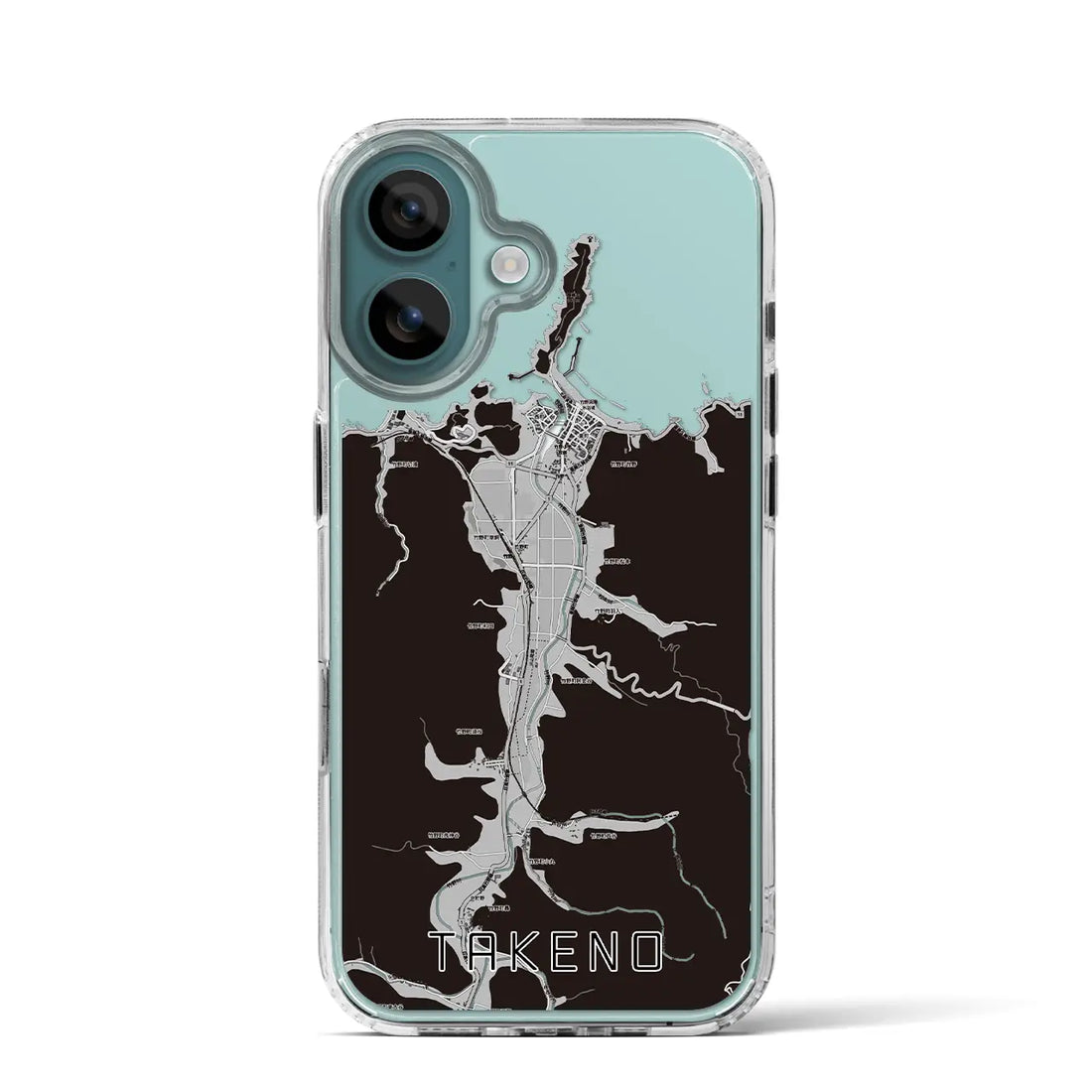 【竹野（兵庫県）】地図柄iPhoneケース（MagSafeタイプ）モノトーン・iPhone 16 Pro 用