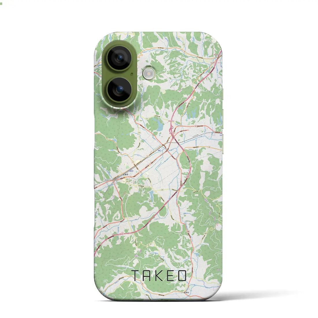 【武雄（佐賀県）】地図柄iPhoneケース（バックカバータイプ）ナチュラル・iPhone 17 Pro Max 用