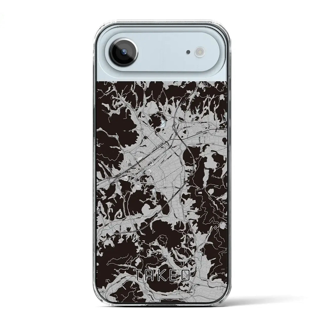 【武雄(佐賀県)】地図柄iPhoneケース(クリアタイプ)モノトーン・iPhone 17 Pro Max 用