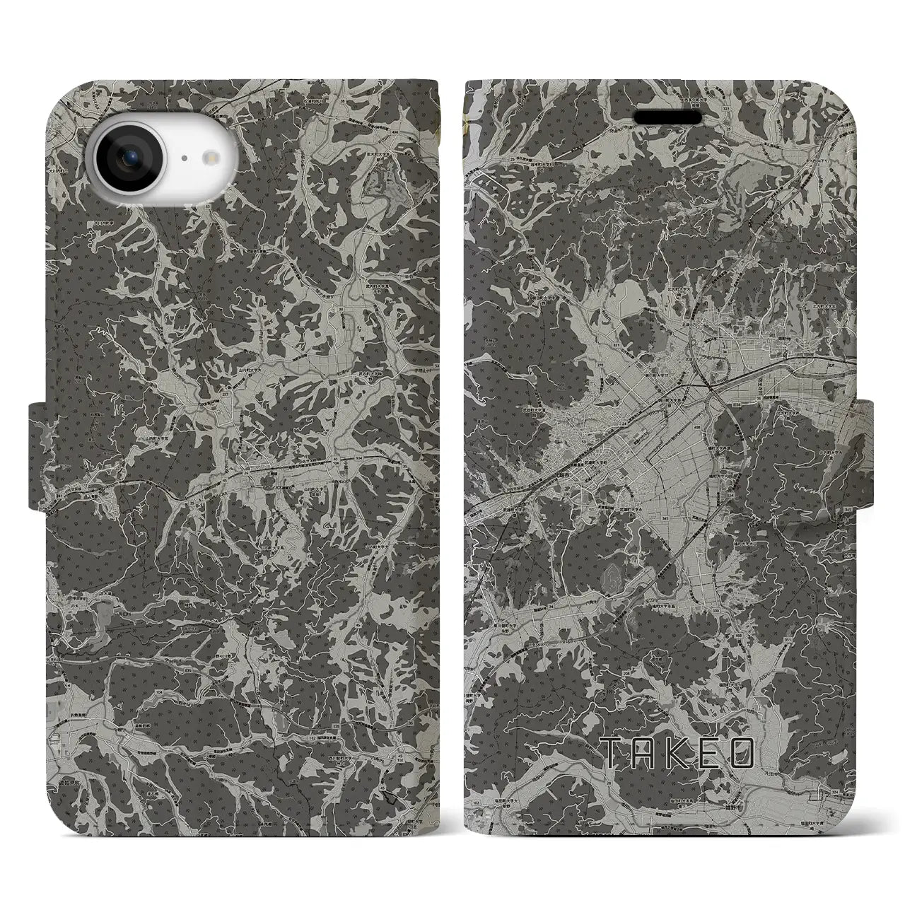 【武雄（佐賀県）】地図柄iPhoneケース（手帳タイプ）