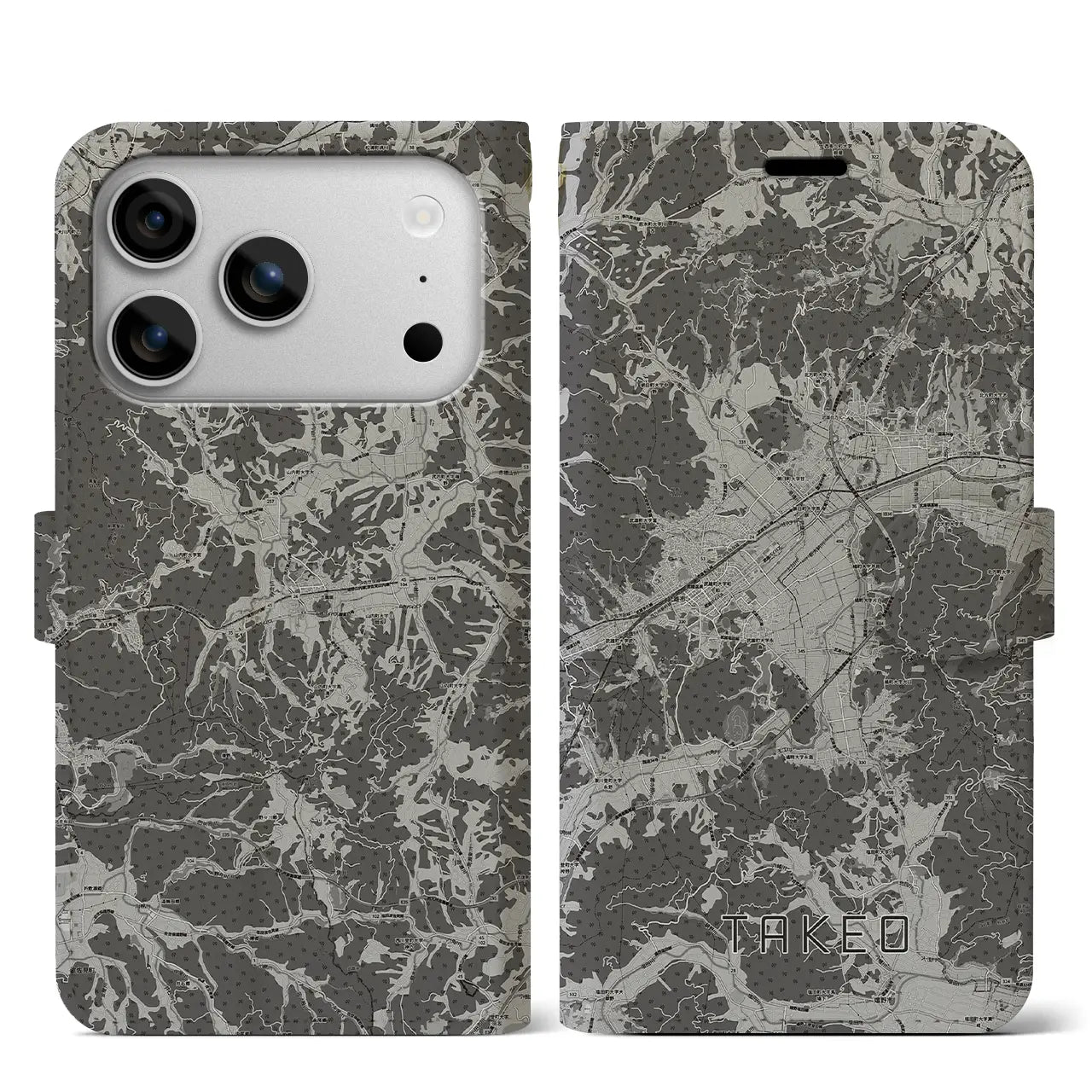 【武雄（佐賀県）】地図柄iPhoneケース（手帳タイプ）