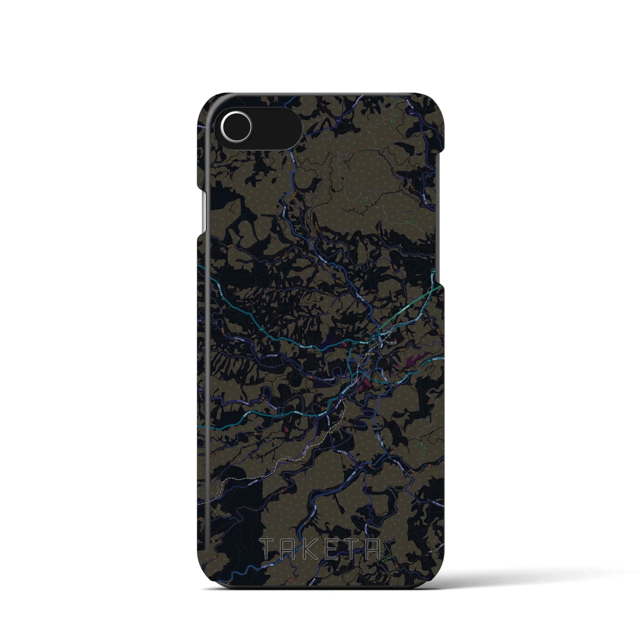 【竹田（大分県）】地図柄iPhoneケース（バックカバータイプ）