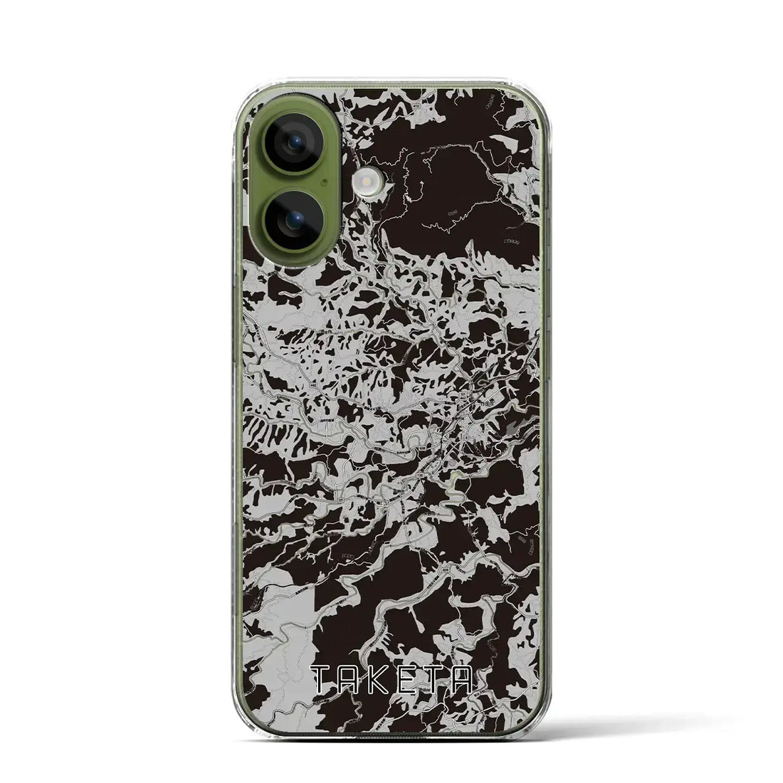 【竹田(大分県)】地図柄iPhoneケース(クリアタイプ)モノトーン・iPhone 17 Pro Max 用