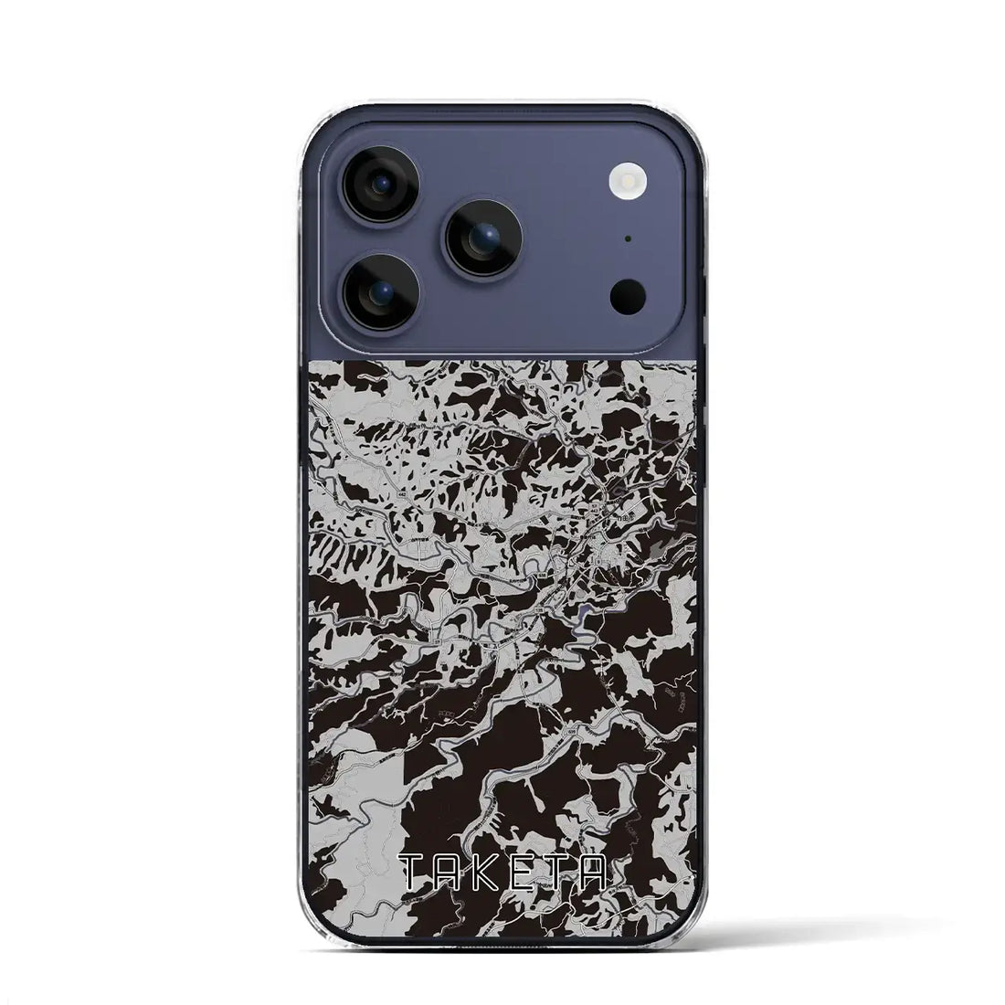 【竹田(大分県)】地図柄iPhoneケース(クリアタイプ)モノトーン・iPhone 17 Pro Max 用