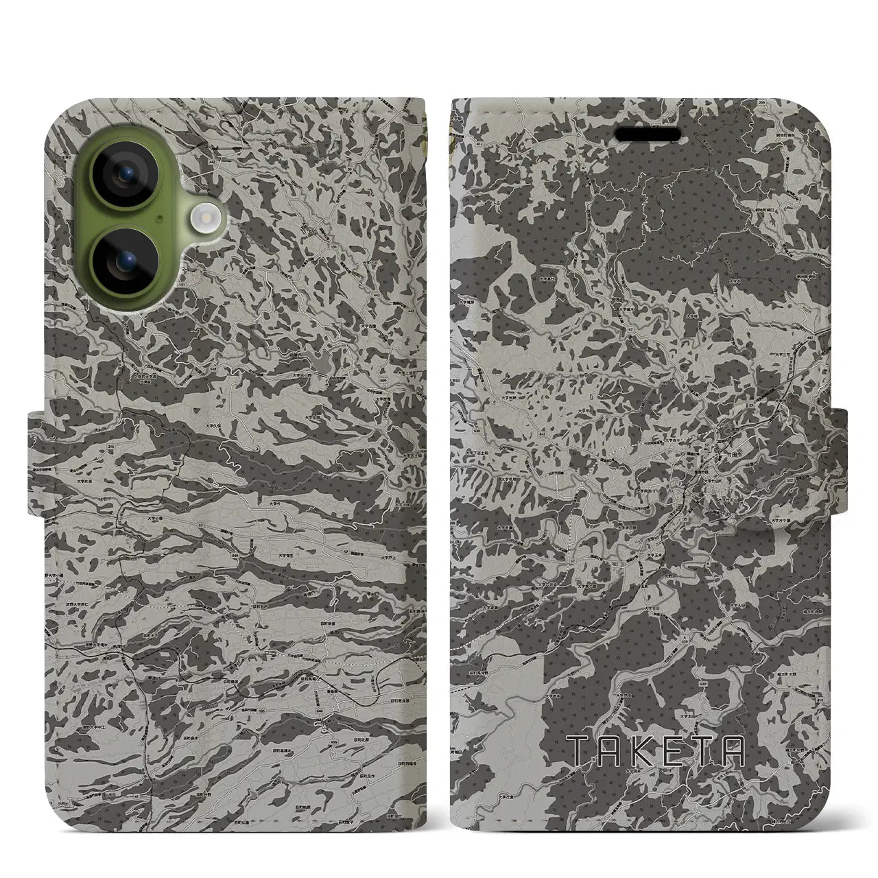 【竹田（大分県）】地図柄iPhoneケース（手帳タイプ）