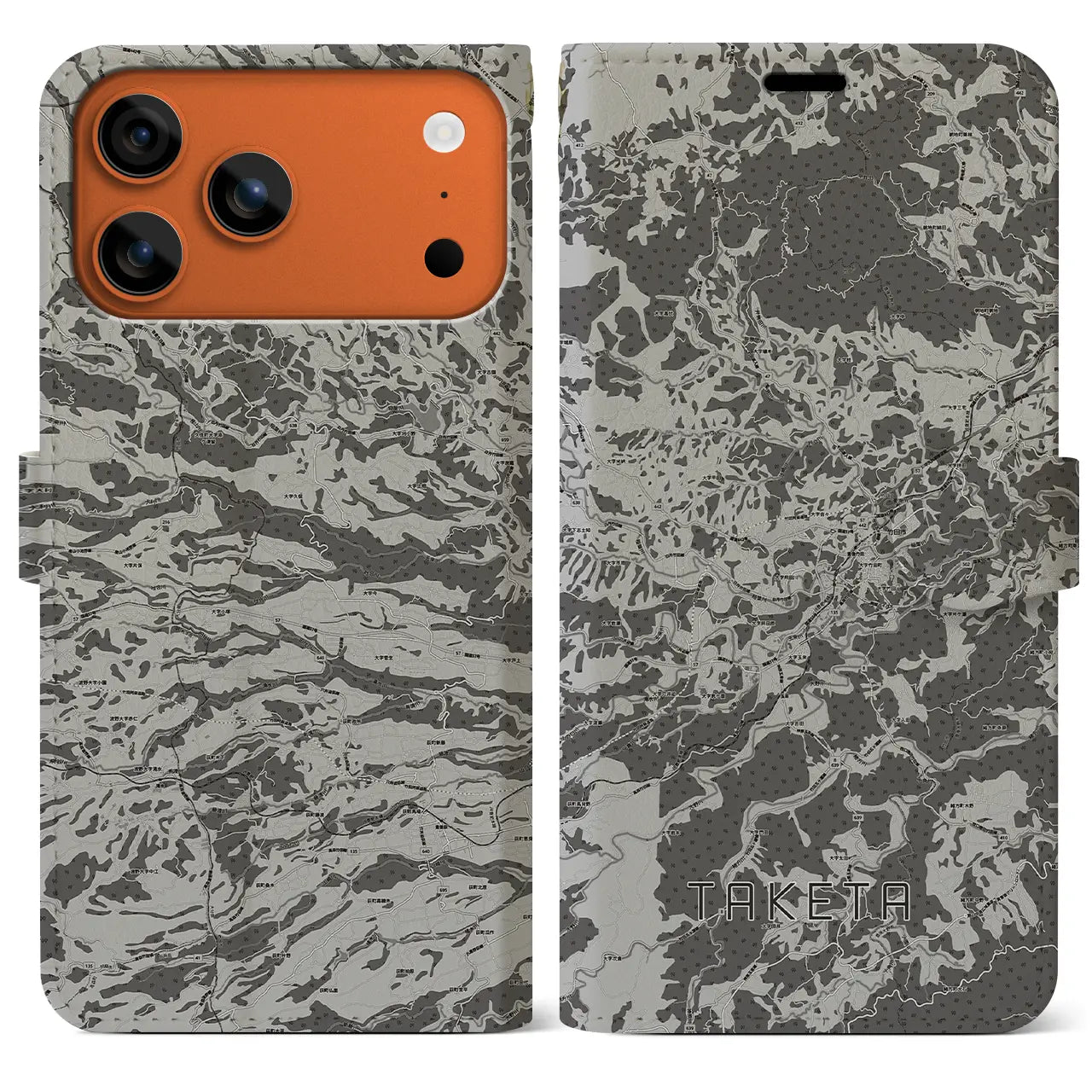 【竹田（大分県）】地図柄iPhoneケース（手帳タイプ）