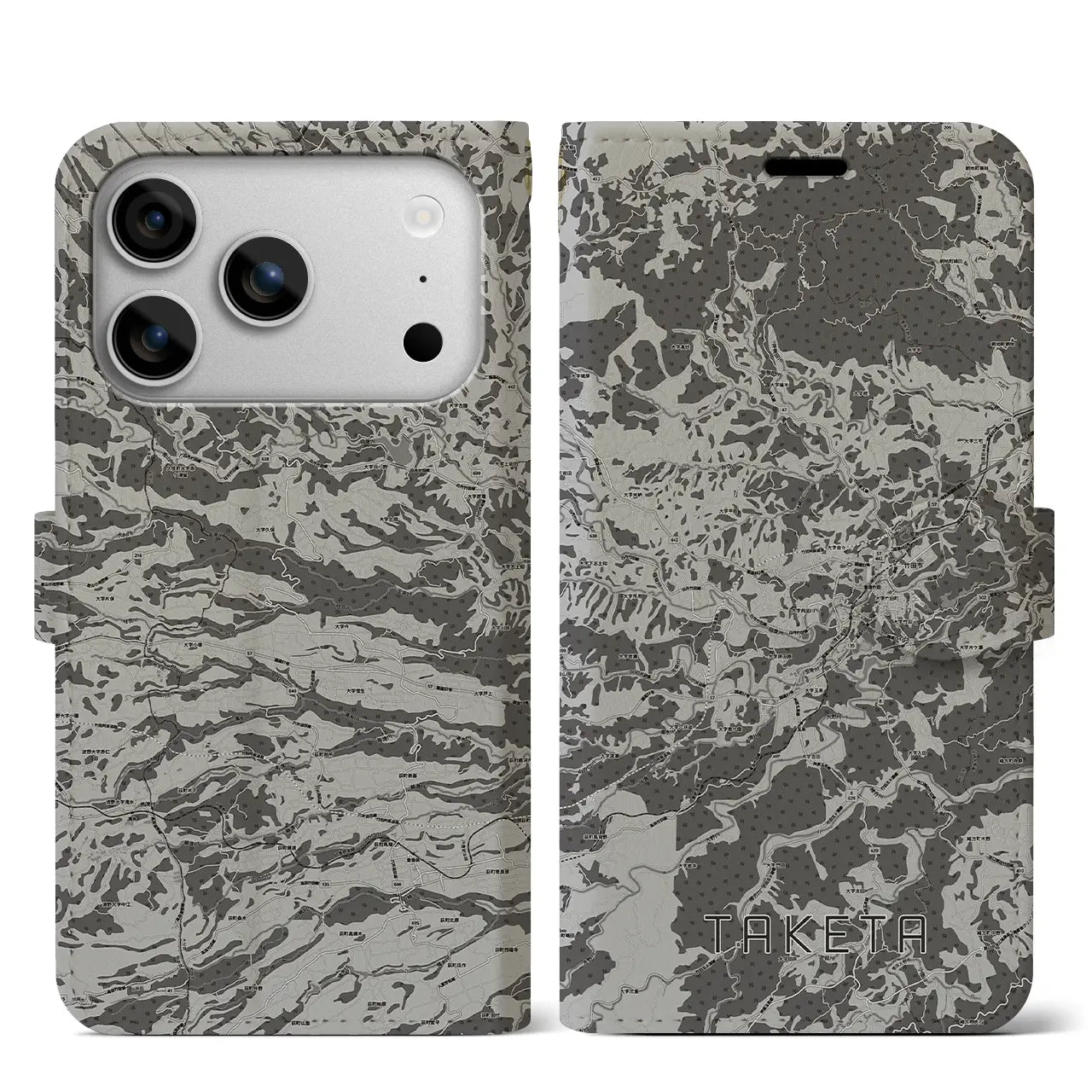 【竹田（大分県）】地図柄iPhoneケース（手帳タイプ）