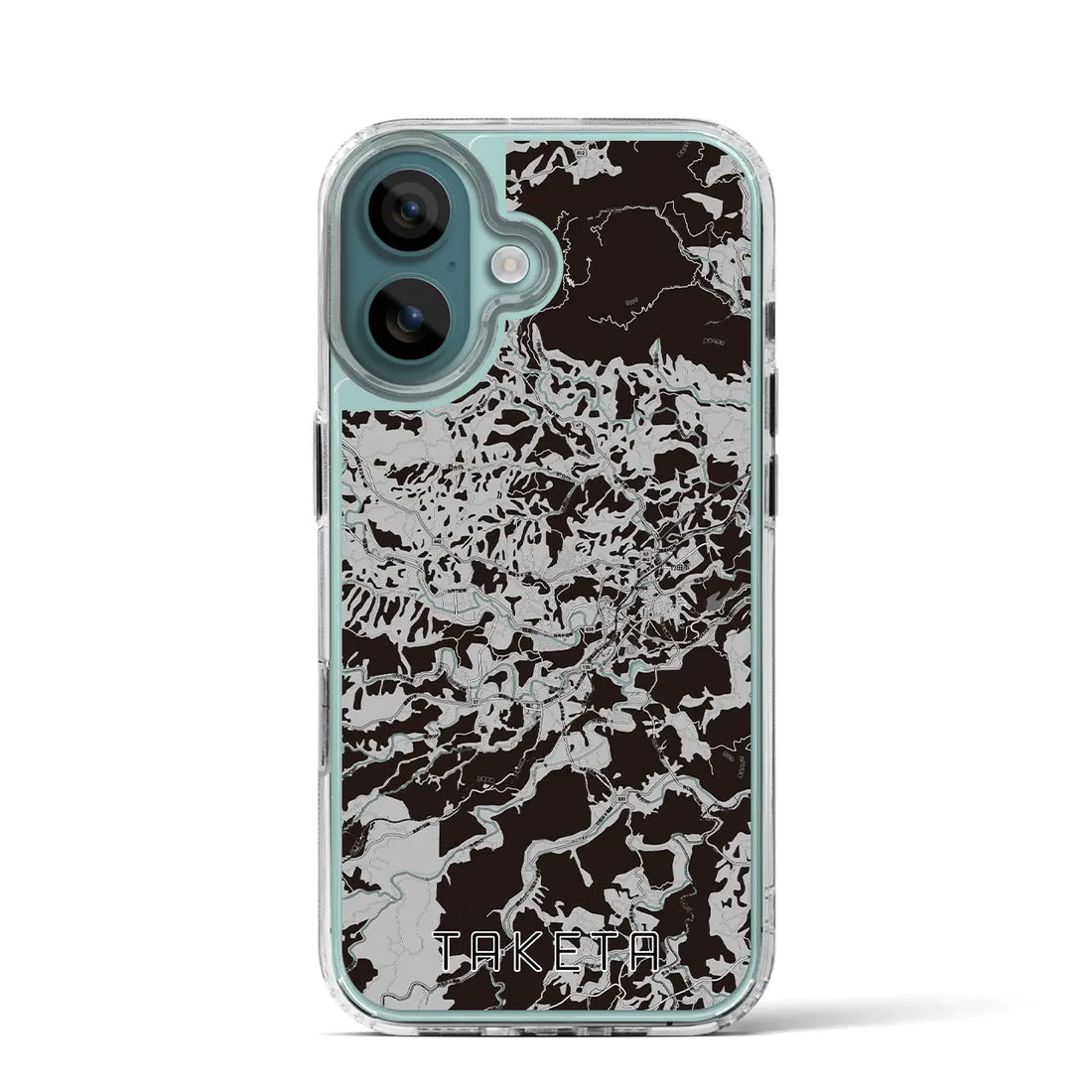 【竹田(大分県)】地図柄iPhoneケース(MagSafeタイプ)モノトーン・iPhone 16 Pro 用