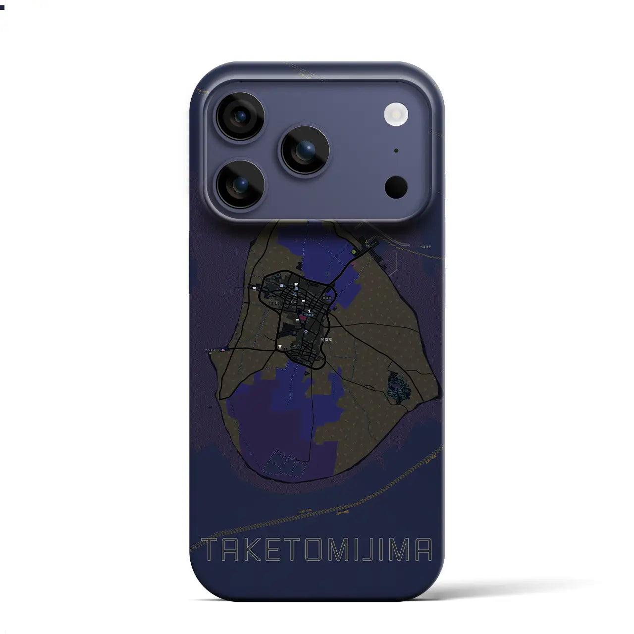 【竹富島（沖縄県）】地図柄iPhoneケース（バックカバータイプ）