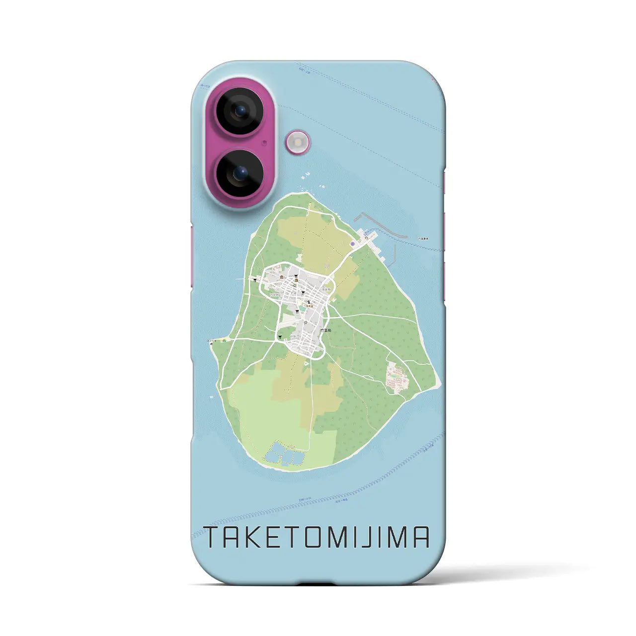 【竹富島（沖縄県）】地図柄iPhoneケース（バックカバータイプ）