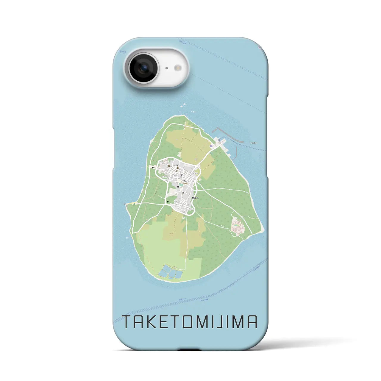 【竹富島（沖縄県）】地図柄iPhoneケース（バックカバータイプ）