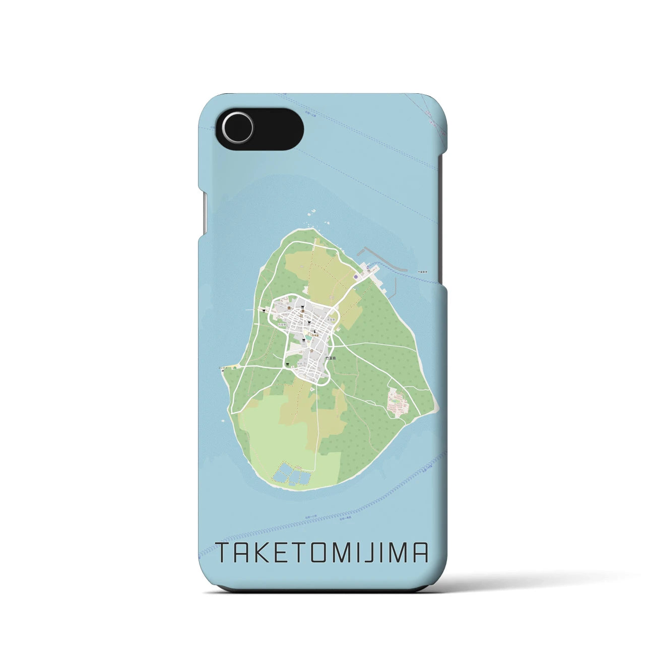 【竹富島（沖縄県）】地図柄iPhoneケース（バックカバータイプ）
