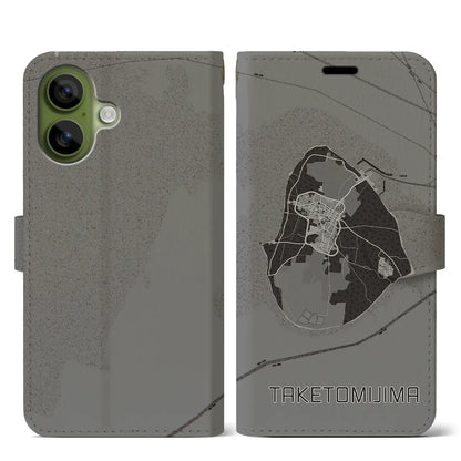 【竹富島（沖縄県）】地図柄iPhoneケース（手帳タイプ）