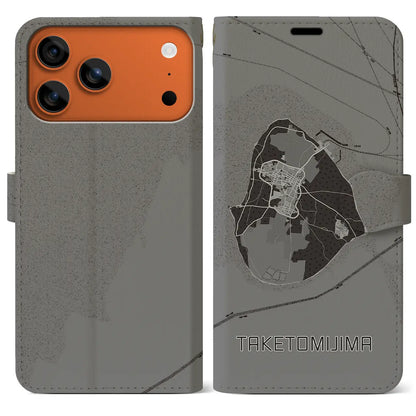 【竹富島（沖縄県）】地図柄iPhoneケース（手帳タイプ）