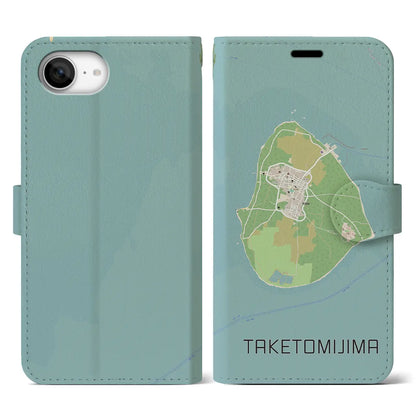 【竹富島（沖縄県）】地図柄iPhoneケース（手帳タイプ）