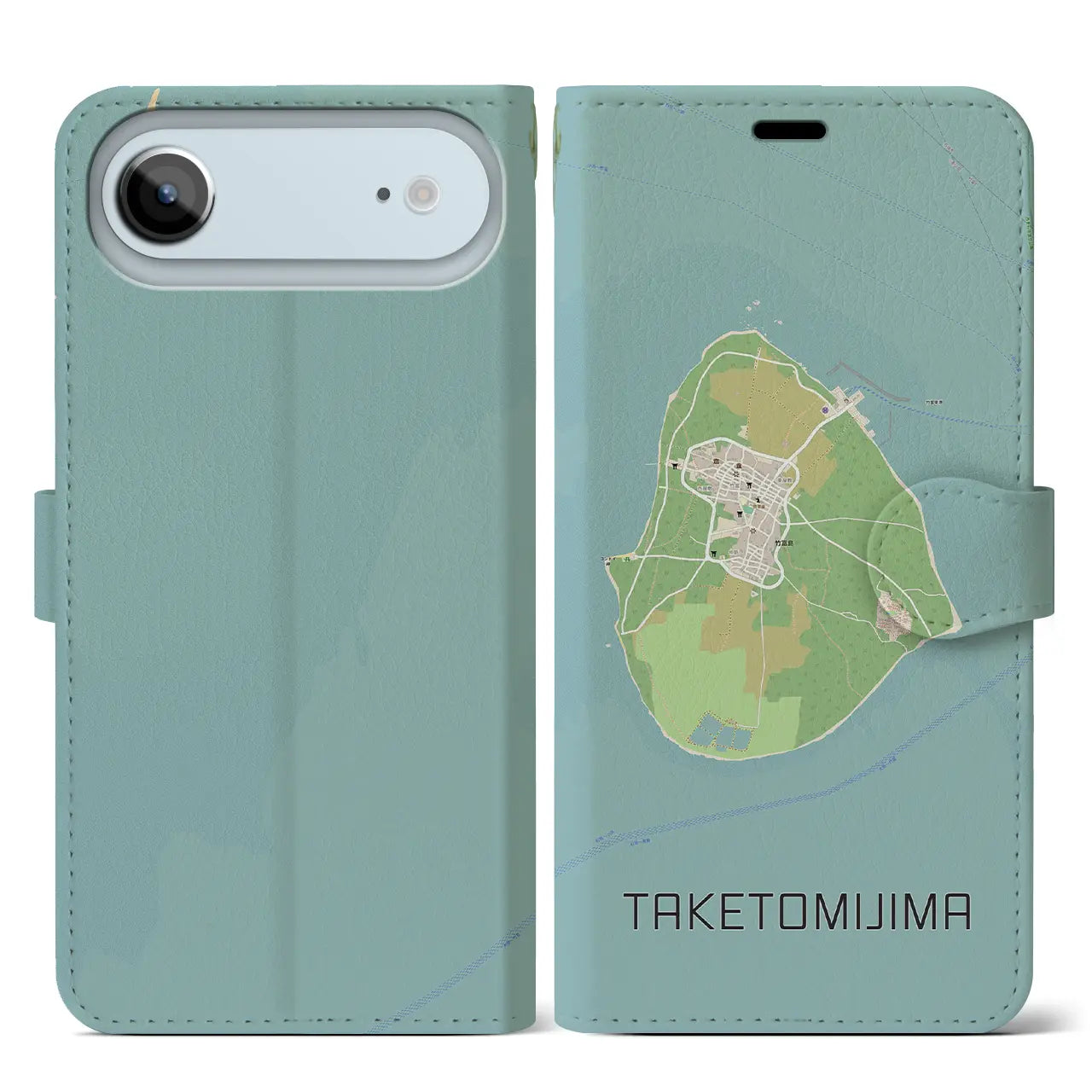 【竹富島（沖縄県）】地図柄iPhoneケース（手帳タイプ）