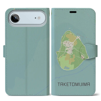 【竹富島（沖縄県）】地図柄iPhoneケース（手帳タイプ）