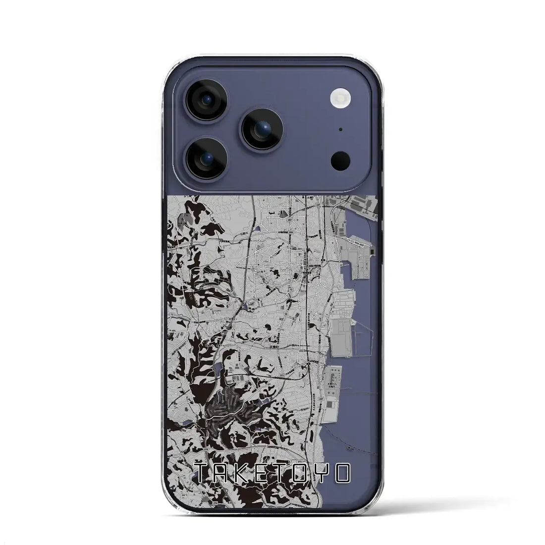 【武豊（愛知県）】地図柄iPhoneケース（クリアタイプ）モノトーン・iPhone 17 Pro Max 用