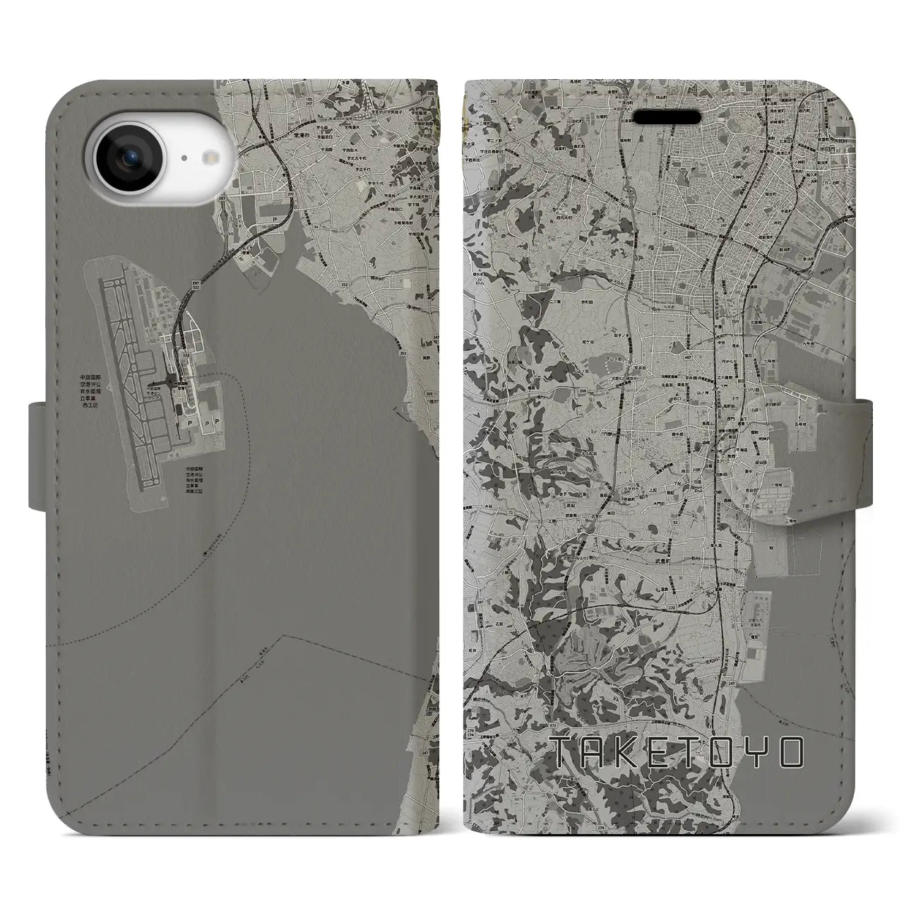 【武豊（愛知県）】地図柄iPhoneケース（手帳タイプ）