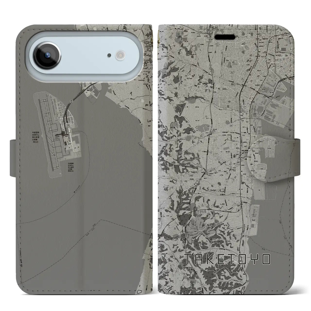 【武豊（愛知県）】地図柄iPhoneケース（手帳タイプ）