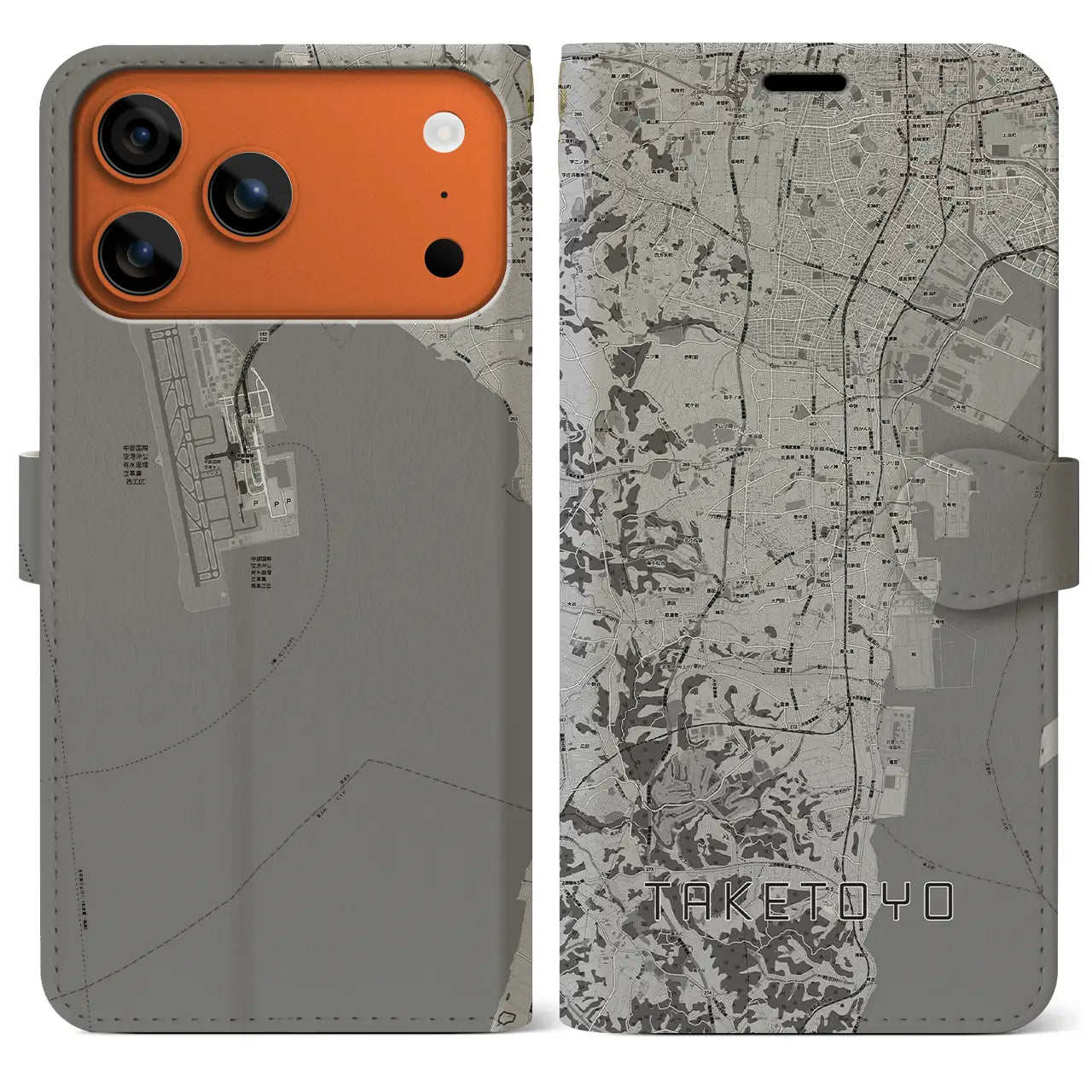 【武豊（愛知県）】地図柄iPhoneケース（手帳タイプ）