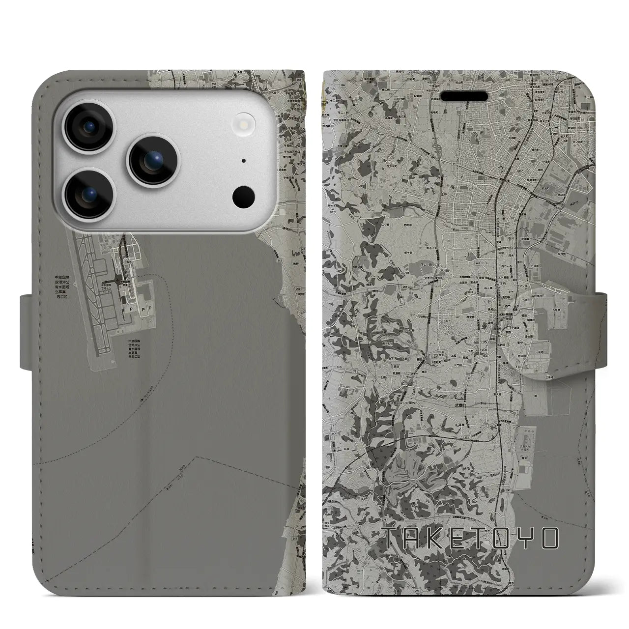 【武豊（愛知県）】地図柄iPhoneケース（手帳タイプ）