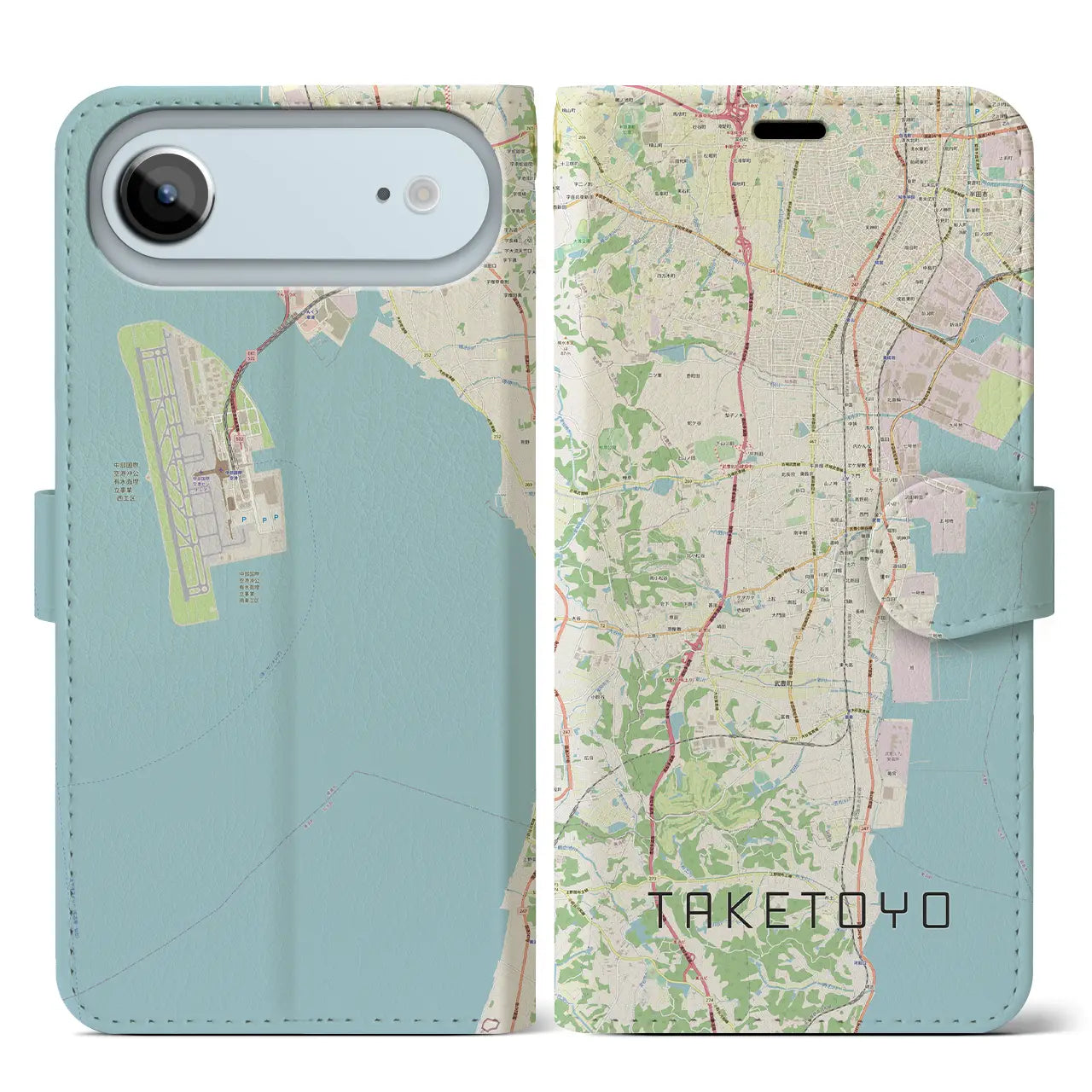 【武豊（愛知県）】地図柄iPhoneケース（手帳タイプ）