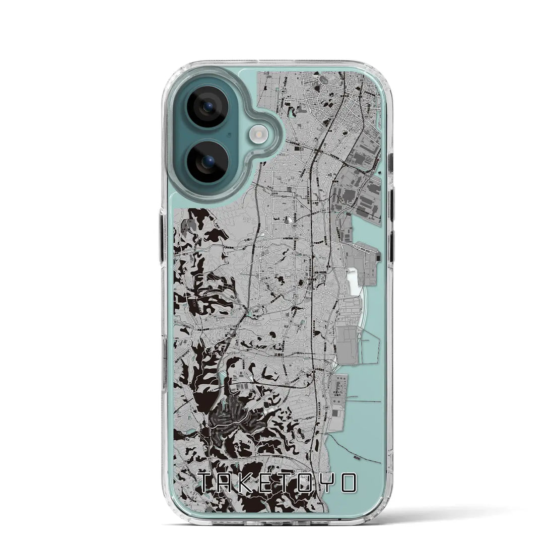 【武豊(愛知県)】地図柄iPhoneケース(MagSafeタイプ)モノトーン・iPhone 16 Pro 用