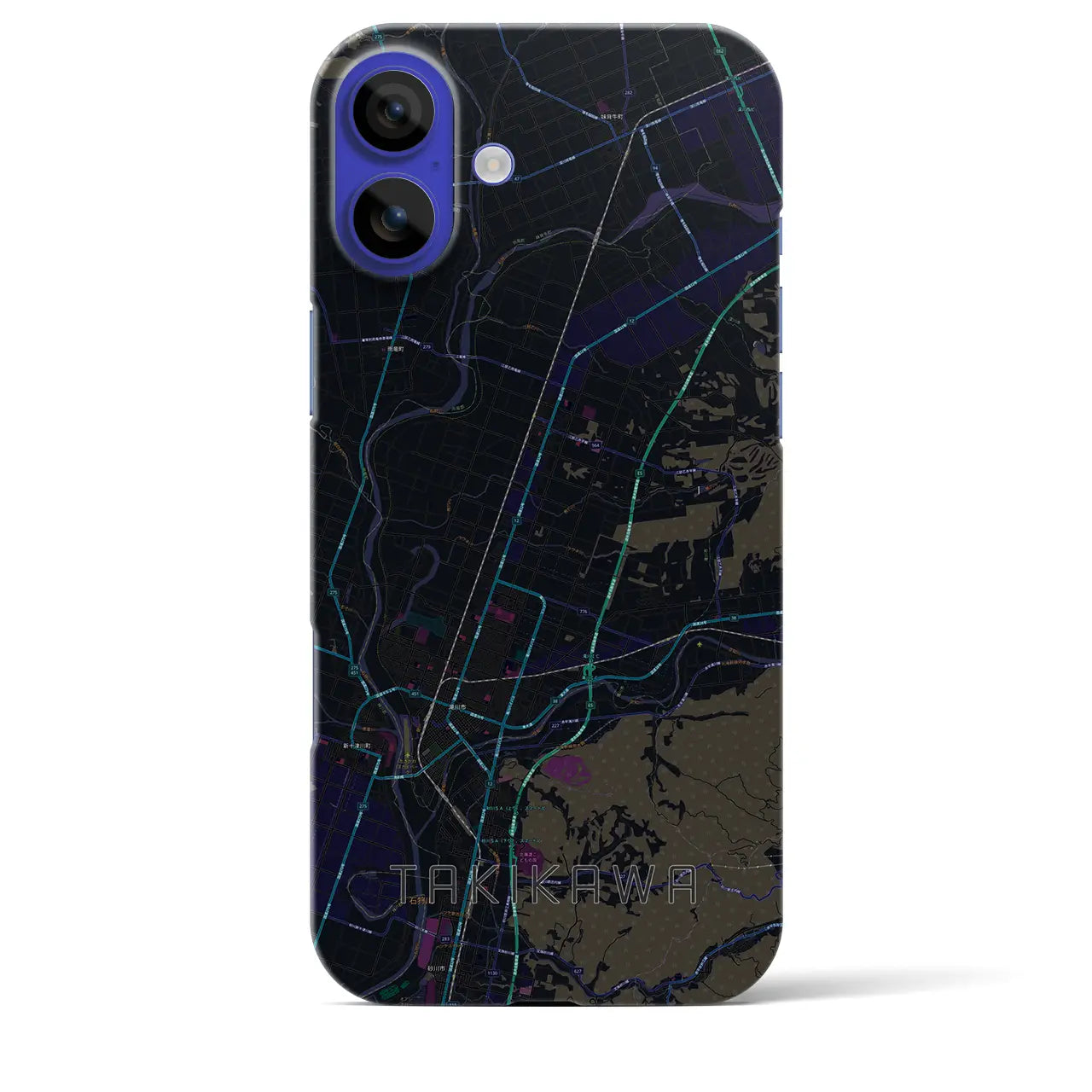 【滝川（北海道）】地図柄iPhoneケース（バックカバータイプ）