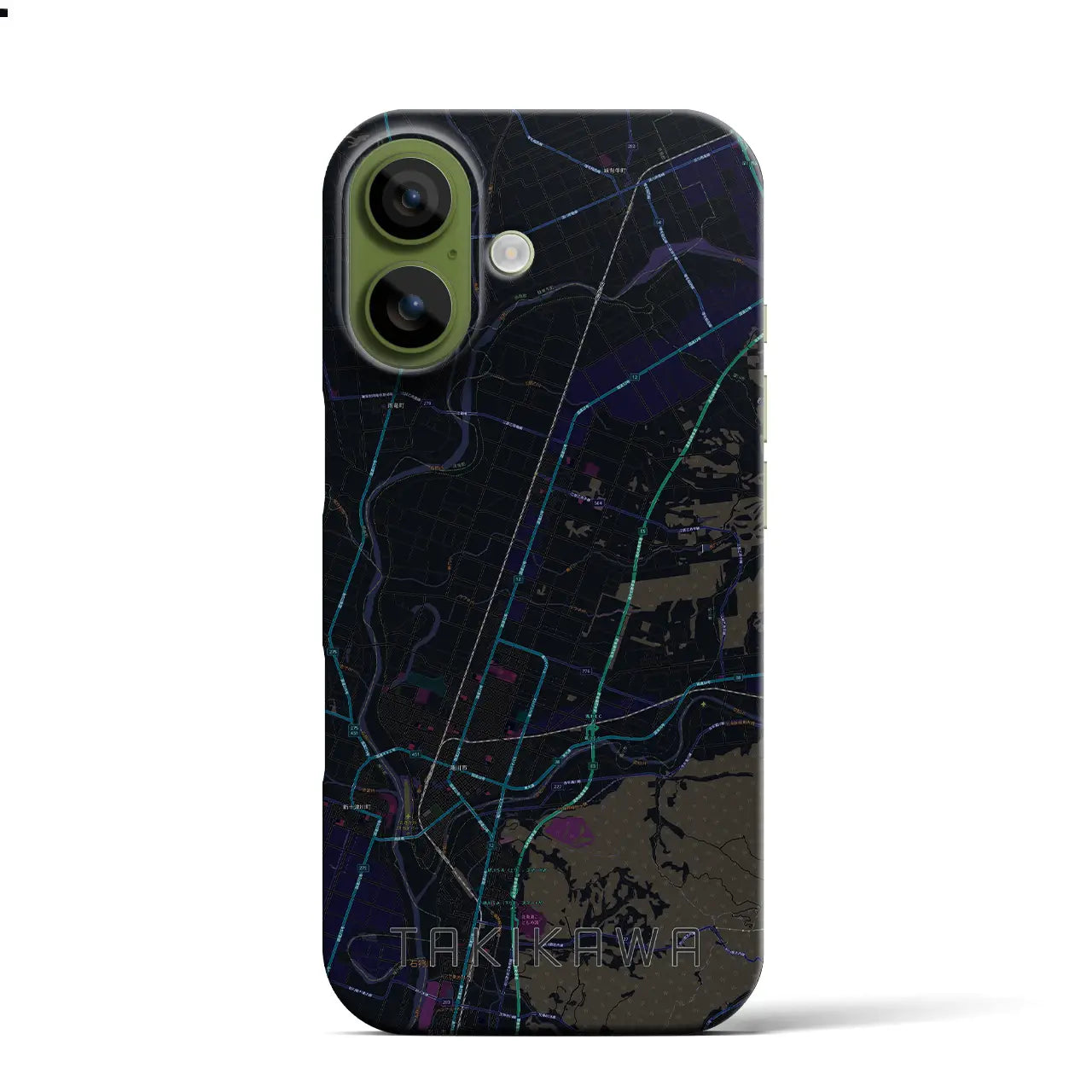 【滝川（北海道）】地図柄iPhoneケース（バックカバータイプ）