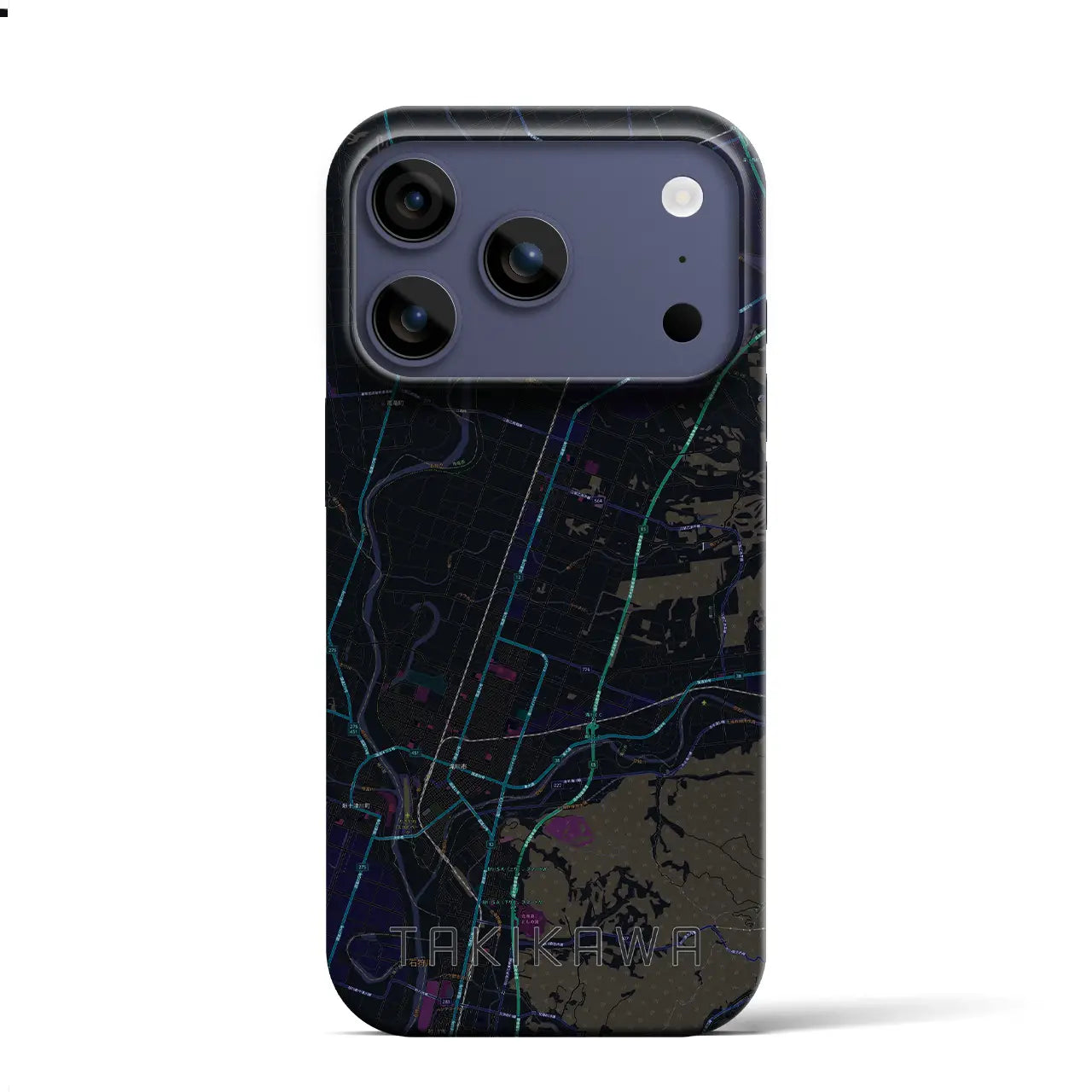 【滝川（北海道）】地図柄iPhoneケース（バックカバータイプ）