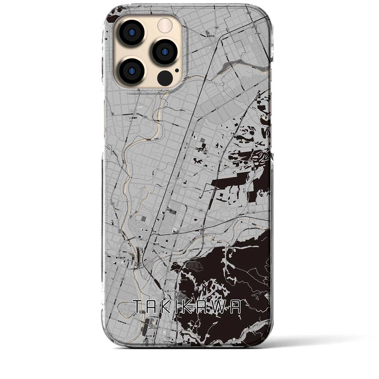 【滝川（北海道）】地図柄iPhoneケース（クリアタイプ）