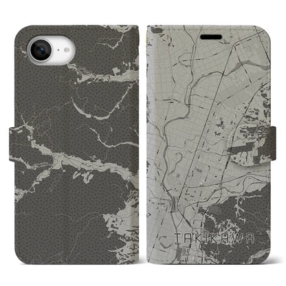 【滝川（北海道）】地図柄iPhoneケース（手帳タイプ）