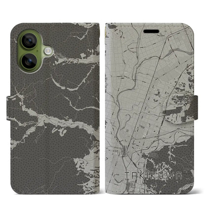 【滝川（北海道）】地図柄iPhoneケース（手帳タイプ）