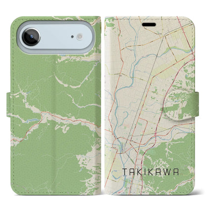 【滝川（北海道）】地図柄iPhoneケース（手帳タイプ）