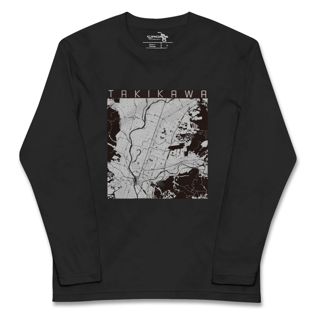 【滝川（北海道）】地図柄ロングスリーブTシャツ