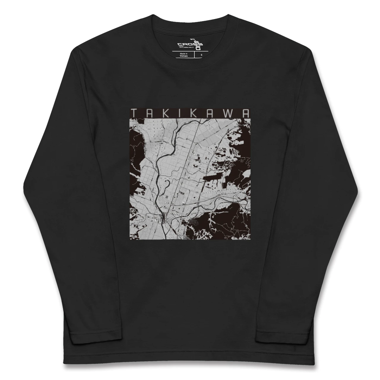 【滝川（北海道）】地図柄ロングスリーブTシャツ