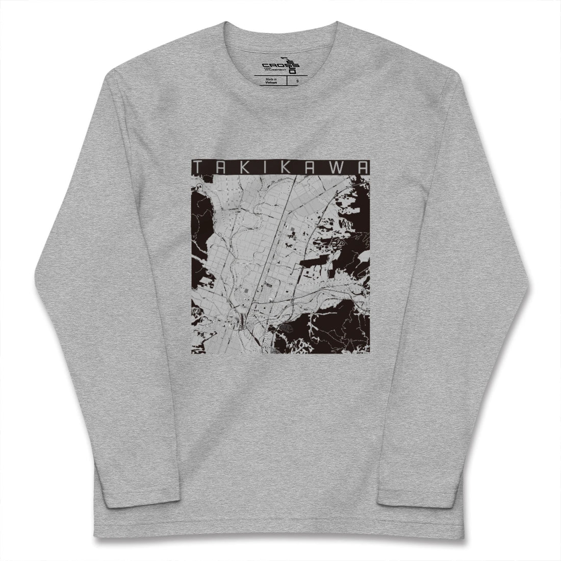 【滝川（北海道）】地図柄ロングスリーブTシャツ