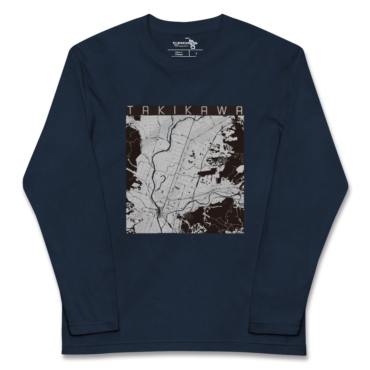 【滝川（北海道）】地図柄ロングスリーブTシャツ