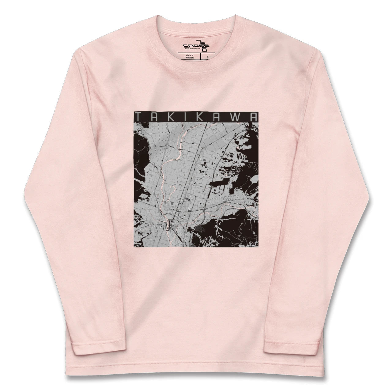【滝川（北海道）】地図柄ロングスリーブTシャツ