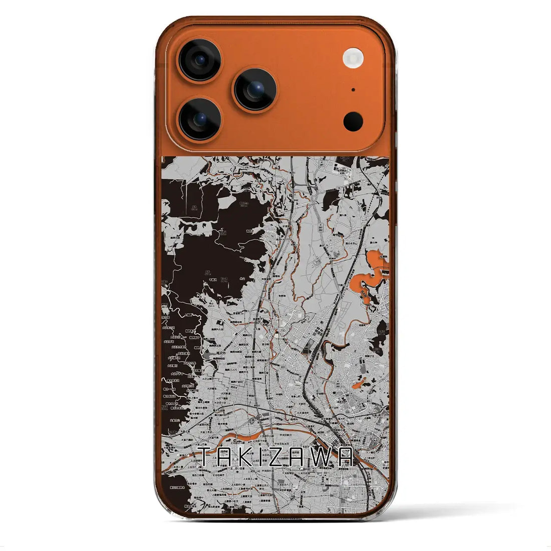 【滝沢（岩手県）】地図柄iPhoneケース（クリアタイプ）モノトーン・iPhone 17 Pro Max 用