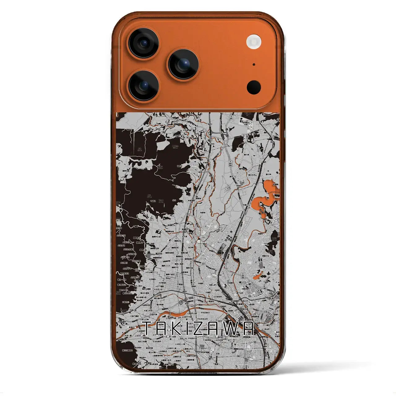 【滝沢（岩手県）】地図柄iPhoneケース（クリアタイプ）モノトーン・iPhone 17 Pro Max 用