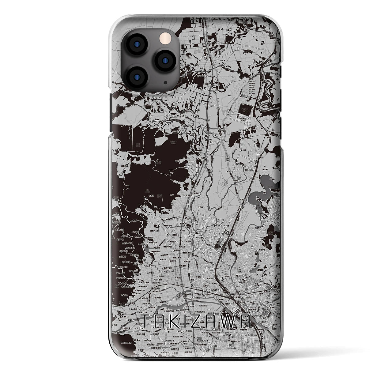 【滝沢（岩手県）】地図柄iPhoneケース（クリアタイプ）